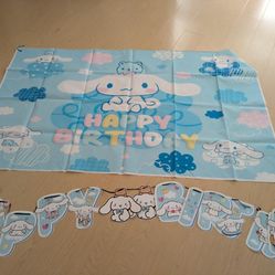 Cinnamoroll Birthday Banner/Backdrop