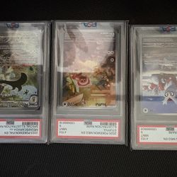 Selling a lot of three PSA 9 (Mint) graded Pokémon cards