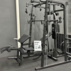 Smith Machine with Multifunctional Trainer + Bench