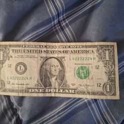 1 Dollar Bill 💵 Cool Serial Number Colectable