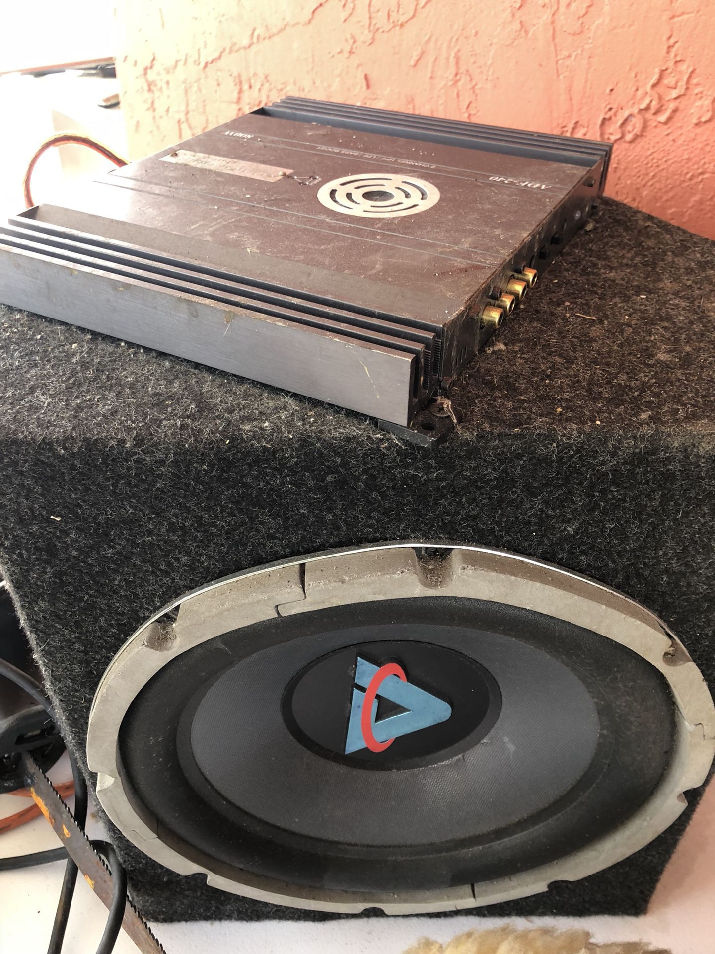 Amp and subwoofer for car