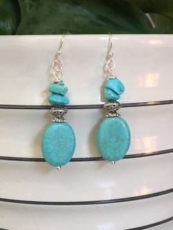 Handmade blue turquoise Earrings!