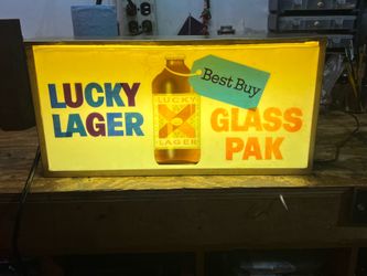 Old Lucky beer sign