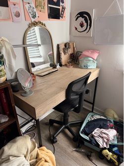 Desk with outlets