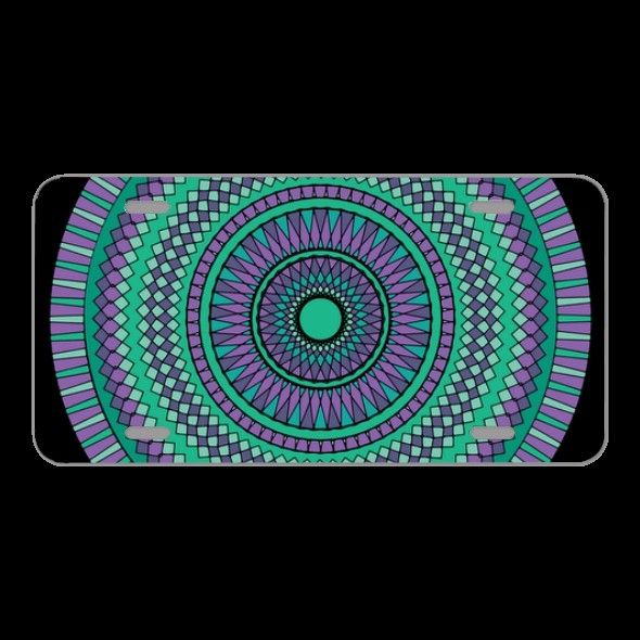 License Plate Novelty Car Front Mandala Swirl Geometric Abstract