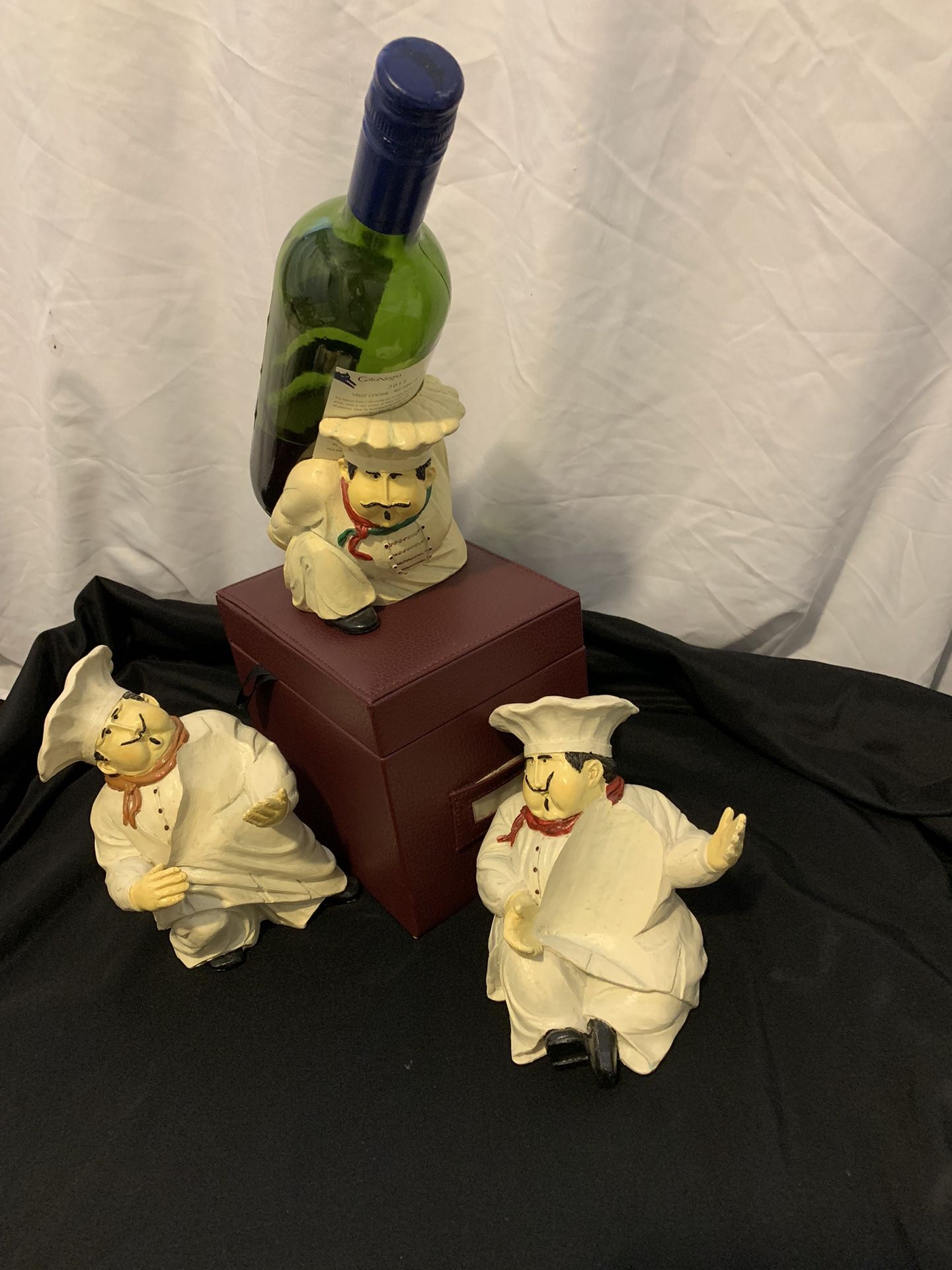 Wine Bottle Holder Italian French Fat Chef