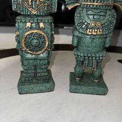 Mayan / Aztec statues 9.5 inch tall