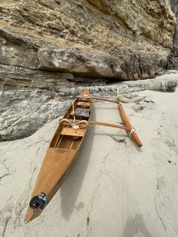 13' Handmade Wooden Out-Rigging Canoe