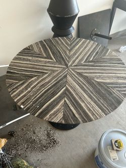 Moe's Home Collection 39" Contemporary Grey Round Marble Dining Table