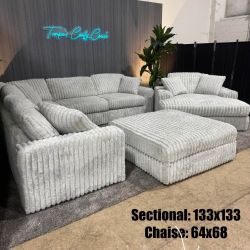 Full Stupendous Sectional Sofa + Chaise + Ottoman Collection