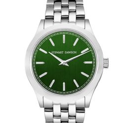 Stewart Dawson Westminster Green Men's Silver Watch with Green Dial