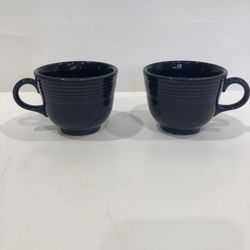 2 Fiesta Coffee Mugs Cobalt Blue 
