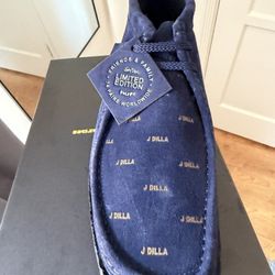 Huf J Dilla Padmore & Barnes Wallabee Boots Navy New Limited Edition Size 11.5