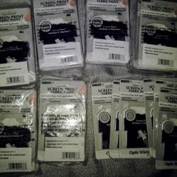 24 Packs Screen Print Fabric Paint Optic White 
