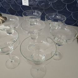 Large Margarita Glasses, Set of Seven