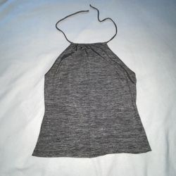 Bebe Gray Black Haulter Top Tank shirt Women Junior Adult Large A021