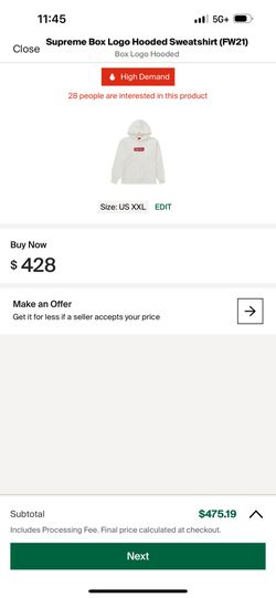 Supreme Box Logo Hoodie 2XL