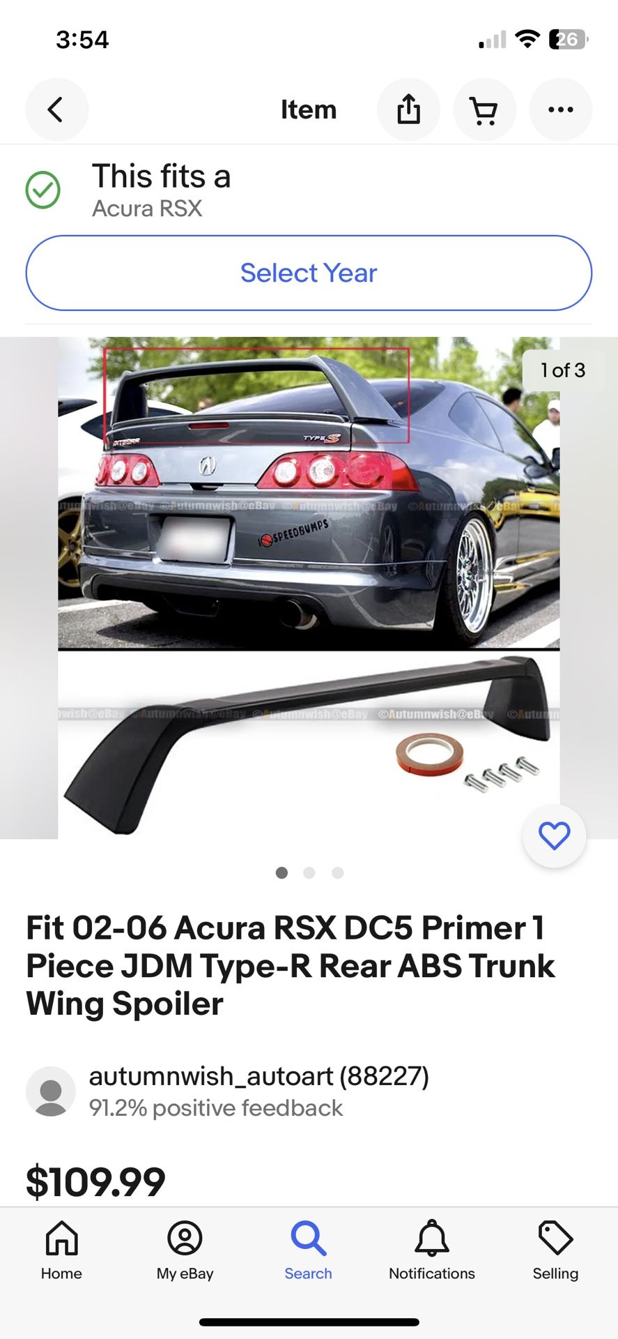 Acura Rsx Type R Wing / Back Bumperlip