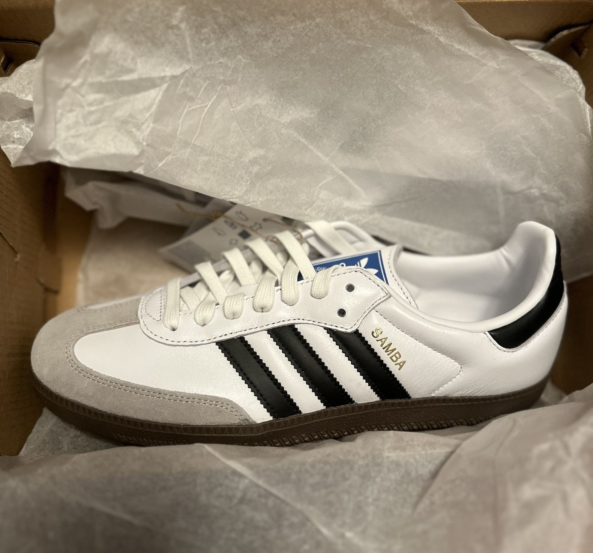 NEW ADIDAS SAMBA OG “Cloud White/Core Black” Sz10.5