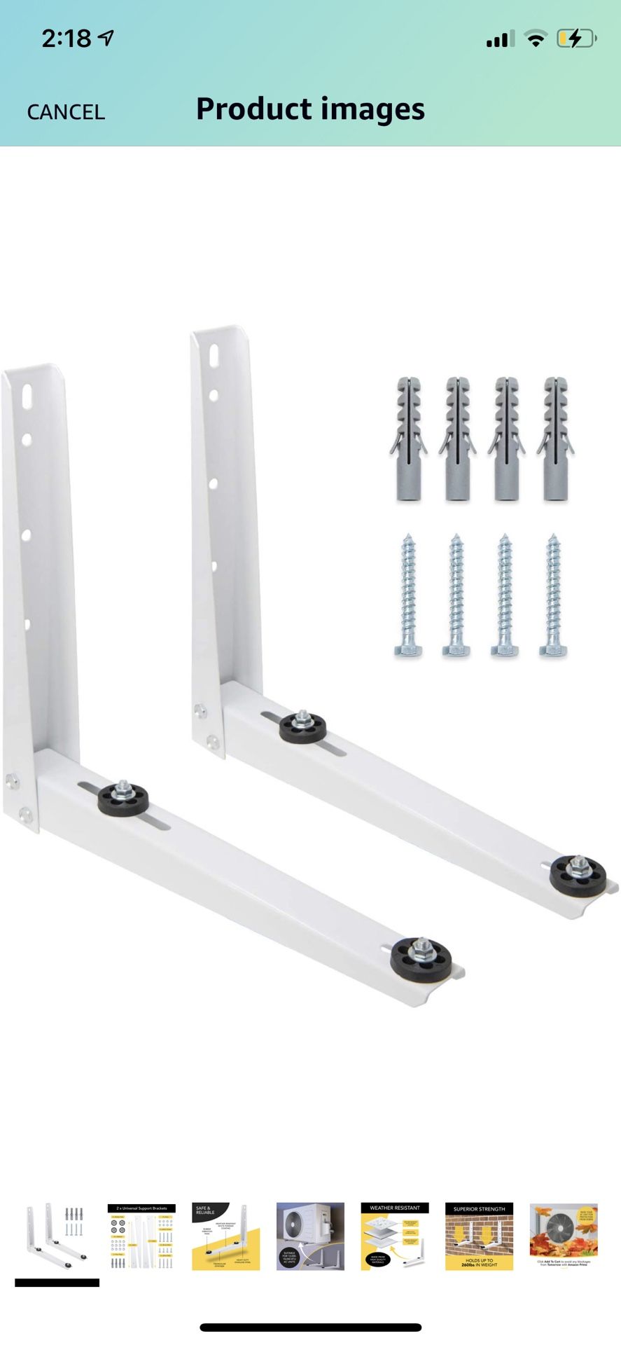 Air Conditioner Support Brackets (2 Pcs, 17.7" x 15.4") Window AC Bracket Stand for Mounting Outdoor AC Unit (12-18,000 BTU, 117 KG Max Weight) Weathe