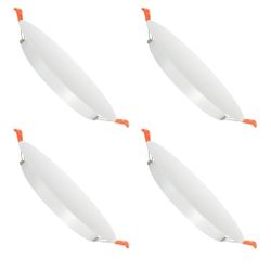 8.1" Diameter Metal Ceiling Hole Cover Plate, 4 Pcs Downlight Hole Trim Wall Mount Decorative Cap Access Panel for 6.3-7.9inch Round Ceiling and Wall 