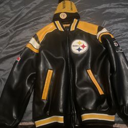 Large Pittsburgh Steelers Leather Jacket w/ Toboggan for Sale in Pembroke,  NC - OfferUp