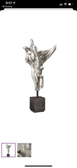 Modern Large Silver Driftwood Sculpture . Like New 