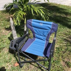 TIMBER RIDGE Lightweight Oversized Lawn Picnic Camping Beach Chair - Portable Aluminum Directors Chair with Side Table 