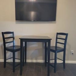 Table Top And Two Chairs - Black