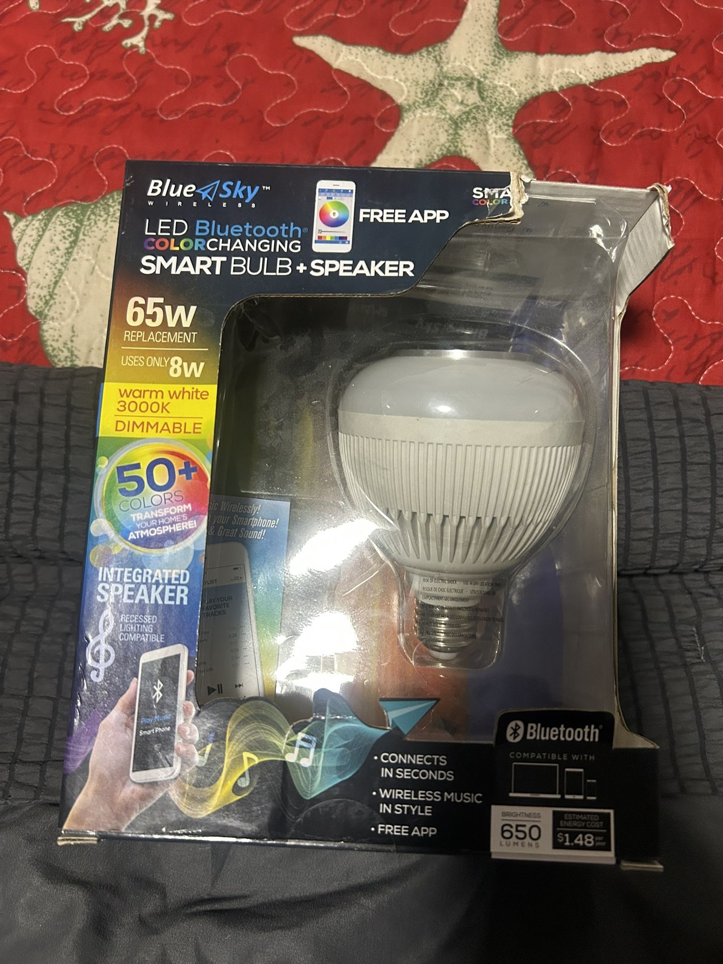 Cover, Changing Bluetooth Light Bulb, And Speaker