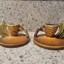 Vintage Roseville Pottery Candle Holders 