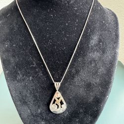 10k Gold And Silver Necklace 