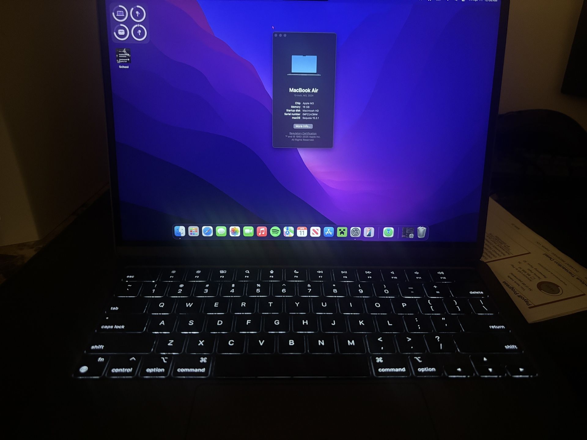 2024 macbook m3 512gb 16gb ssd