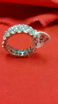 Sterling silver .925 bezel CZ diamond ring size 9