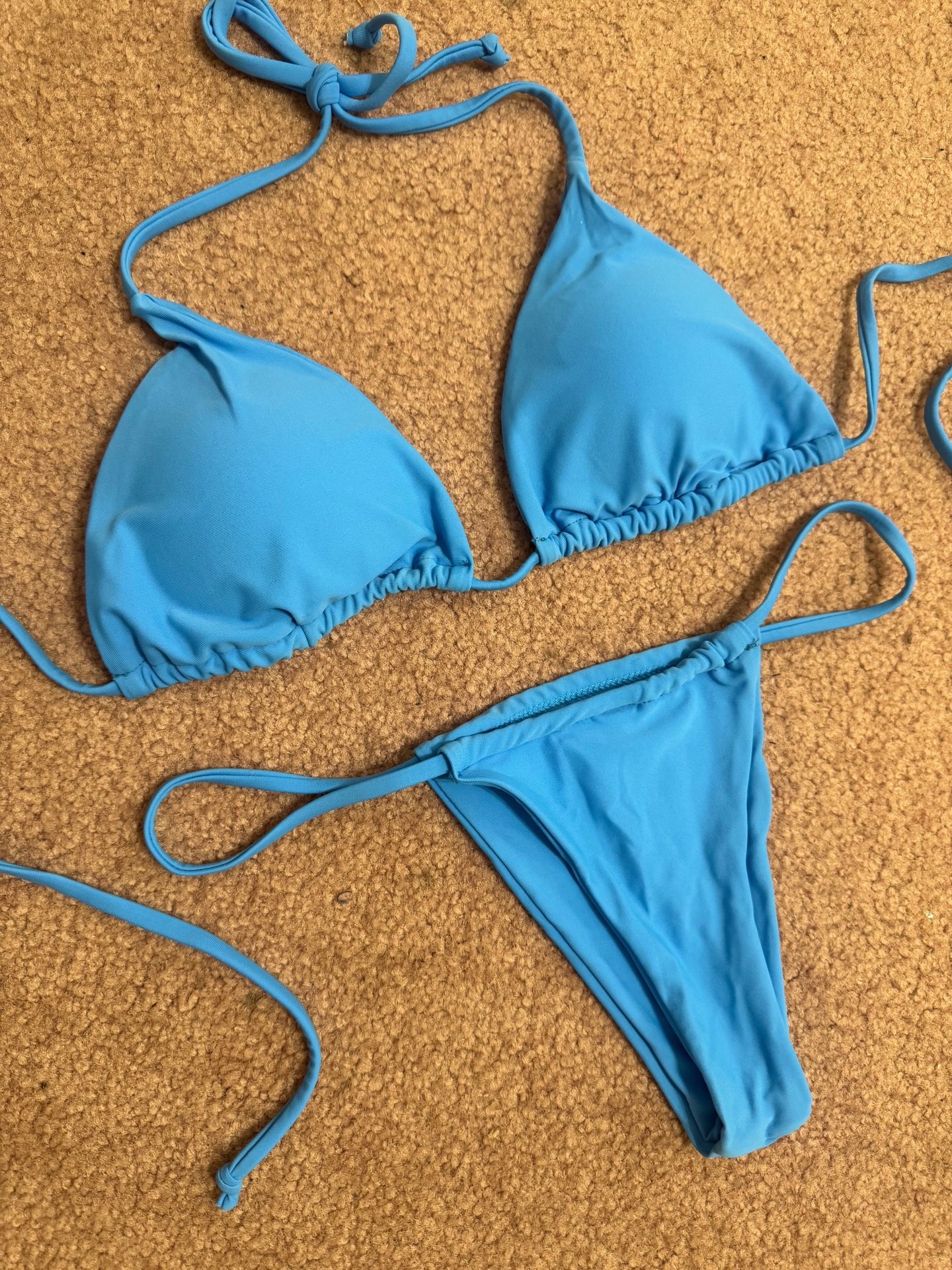 New large blue bikini festival rave Swimsuit Bathing Suit outfit surfer triangle