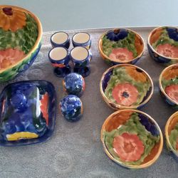 Gorgeous Hand painted 'brunch' Set, Spain, Immaculate! No Shipping