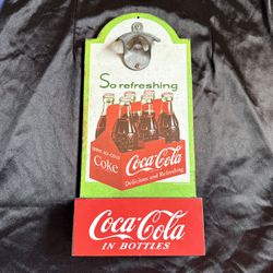 Coca-Cola Vintage Bottle Opener Wall Mount Nostalgic Glass Bottle Opener