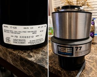 Heavy Duty InSinkErator 77 Disposal – Tested & Working