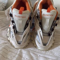 Balenciaga Track Sneakers White Orange Size 36 Women Authentic