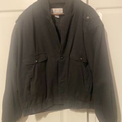 Florenzi Mens XL Black Cotton Jacket With Rayon Lining