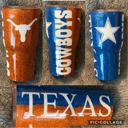 Personalized stainless steel glitter tumblers