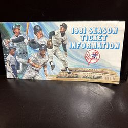 1981 Ticket Information Yankees