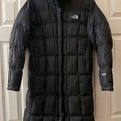 WOMENS MEDIUM NORTH FACE JACKET COAT BLACK LONG PARKA METROPOLIS 