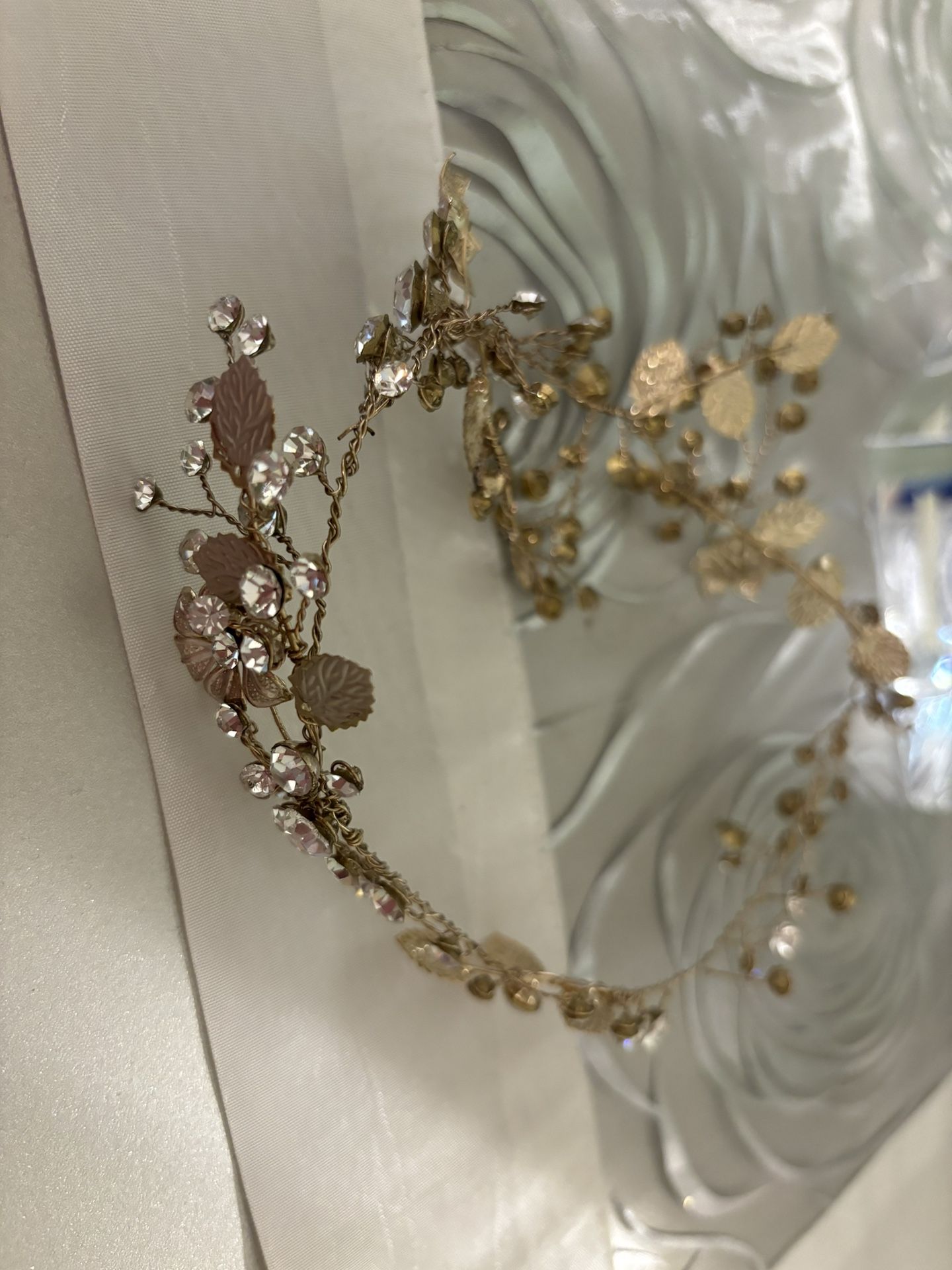 Elegant Gold Floral Headband Boutique De Voile