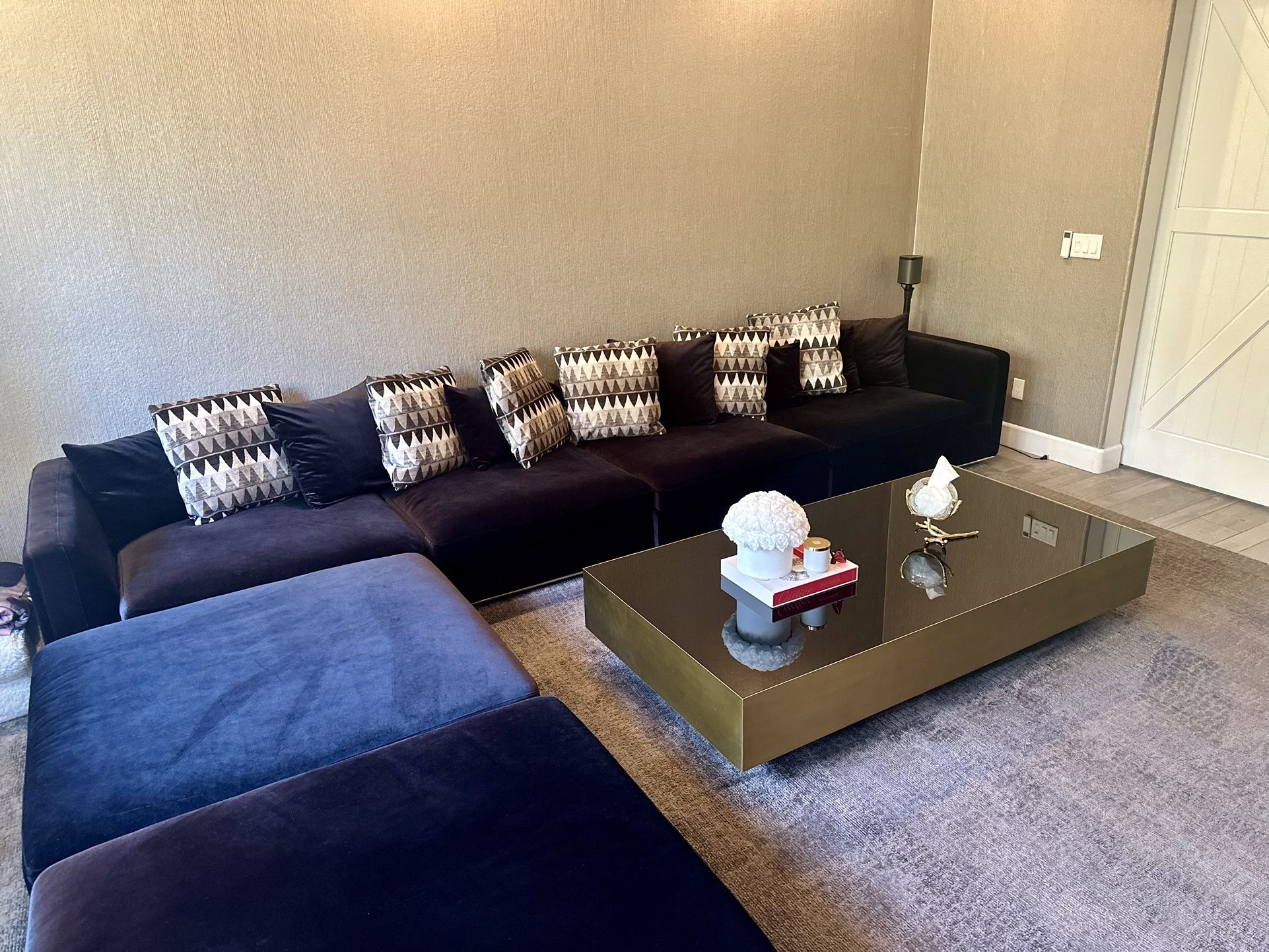 Rove Concepts Black Velvet Sectional