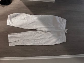 White Drawstring Casual Pants