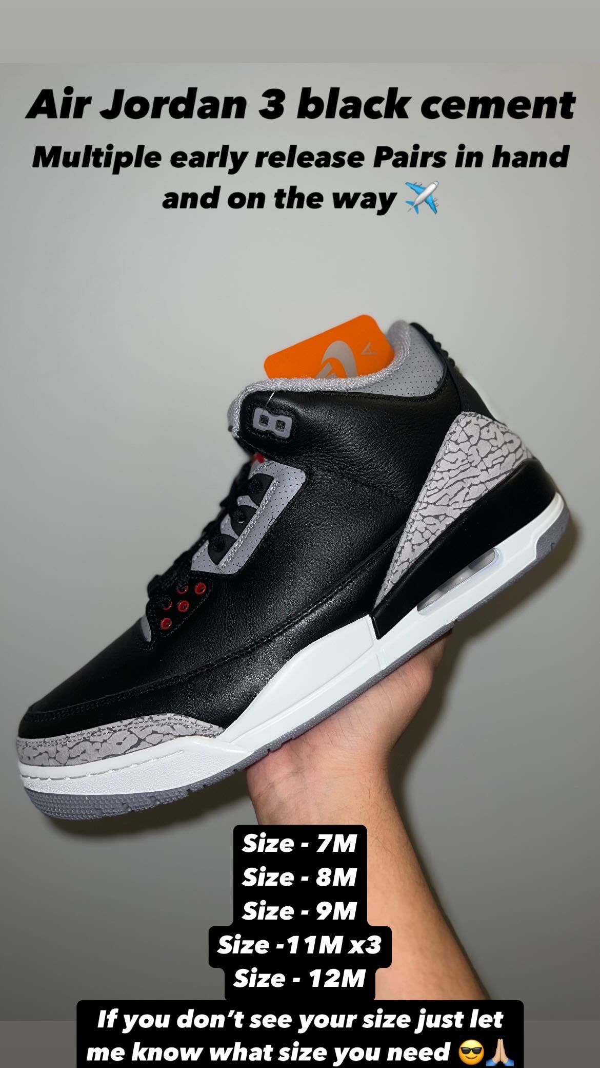 Air Jordan 3 Black Cement 