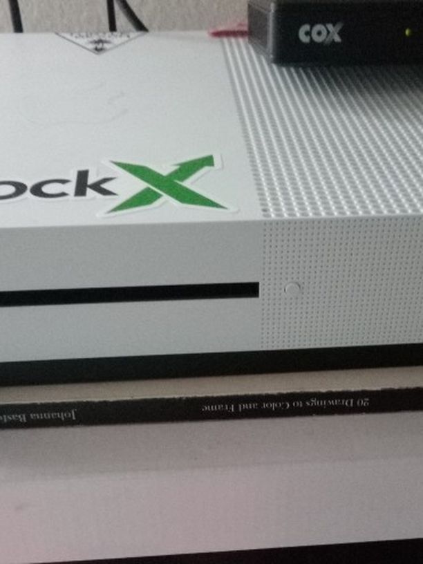 Xbox One S And Charging Station With One Upgraded Controller And One Regular