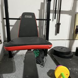 Weight Bench With Bar And Weights 