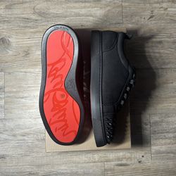 Christian Louboutin Shoes Leather with Black Spikes and Red Bottoms. Size 10 US
